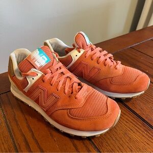 New Balance 574 Retro Athletic Shoe Orange Womens 9.5 EUC